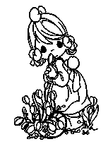 coloriage moments precieux la petite fille et les tulipes